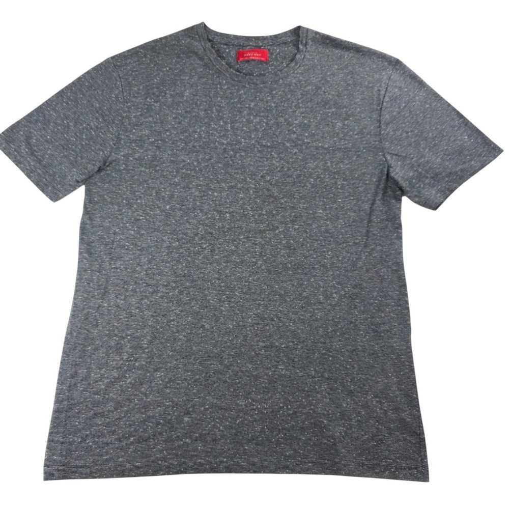 Zara Man Basic Micro Stripe Speckled Textured Grey‎ T-Shirt Charcoal Large Mens